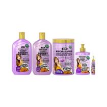 Kit Gota Dourada Escova Shampoo+Cond+Másc 1000G+Creme+Tônico