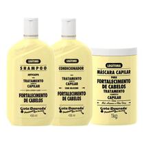 Kit Gota Dourada Fortalecimento Anti Queda 1kg + 2x430ml Kit Gota Dourada Fortalecimento Anti Queda 1kg + 2x430ml