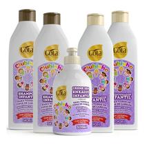 Kit Gota Dourada Infantil Clubinho Suave com 2 Shampoos, 2 Condicionadores e 1 Creme de Pentear