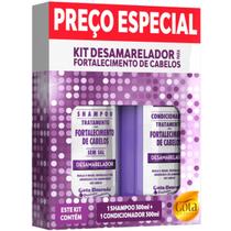 Kit Gota Dourada Shampoo + Condicionador 300ml Matizador Desamarelador
