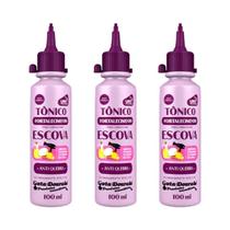 Kit Gota Dourada Tônico Fortalecedor Cabelos Danificados + Escova 3 Unidades