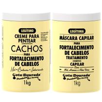 Kit Gota Dourada Tradicional Máscara Tratamento + Creme Finalizador 1Kg