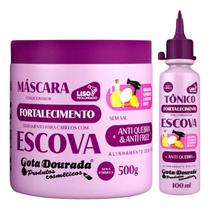 Kit Gota Fortalecimento Cabelos Com Escova Máscara E Tônico