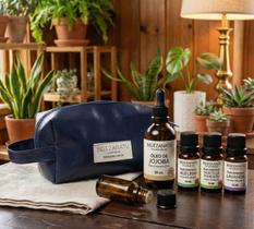 Kit Gota - Óleos de Jojoba Alecrim Hortelã e Lavanda com Necessaire + Brinde Frasco Âmbar