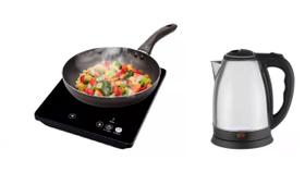 Kit Gourmed Fogão Cooktop Indução e Chaleira Elétrica 220V