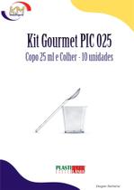 Kit Gourmet PIC 025 Copo e Colher c/10 unid - Plastilânia - copinho, colherzinha, brigadeiro (4509)