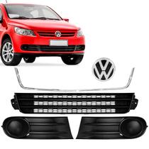 Kit Grade Central E Laterais Sem Milha Parachoque Gol Voyage G5 C/Emblema e Friso Cromado