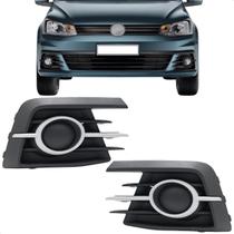 Kit Grade Farol Milha Parachoque Voyage G7 2016 2017 S/Furo Aro Prata