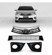 Kit Grade Moldura Milha Dianteira Corolla 2015 2016 2017 Preto Grade Radiador Cromada Kit Grade Moldura Milha Dianteira Corolla 2015 2016 2017 Preto Grade Radiador Cromada
