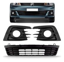 Kit Grade Parachoque Gol G7 2016 2017 2018 Com Furo De Milha Preto Ambos Os Lados