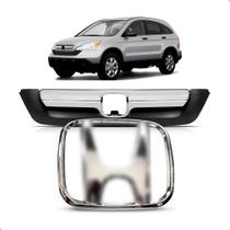Kit Grade Radiador + Emblema Cromado Crv 2007 2008 09 2010