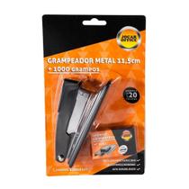 Kit Grampeador Metal Até 25fls + 1000 Grampos Galvanizados