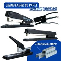 Kit Grampeador Metal P/ Papel + Grampo Galvanizado Diversos Modelos