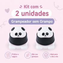 Kit Grampeador Sem Grampo Panda Grampeia até 6 Folhas - Kit Grampeador Sem Grampo Panda Grampeia até 6 Folhas -