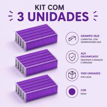 Kit Grampo para Grampeador Colorido 1 de cada 26/6 1000UnBRW -