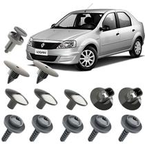 Kit Grampo Presilha 13 Pçs Parabarro Dianteiro Logan 07 a 13