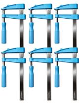Kit Grampo Tipo F 120x300mm Azul para Fixação em Marcenaria e Carpintaria Kit Grampo Tipo F 120x300mm Azul para Fixação em Marcenaria e Carpintaria