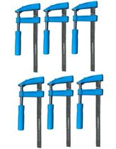 Kit Grampo Tipo F 50x150mm Azul para Fixação em Marcenaria e Carpintaria Kit Grampo Tipo F 50x150mm Azul para Fixação em Marcenaria e Carpintaria