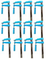 Kit Grampo Tipo F 50x200mm Azul para Fixação em Marcenaria e Carpintaria Kit Grampo Tipo F 50x200mm Azul para Fixação em Marcenaria e Carpintaria