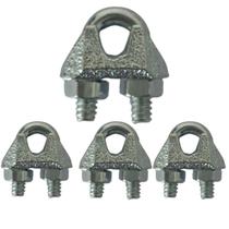 Kit Grampos 100 Unidades Clips Para Cabos de Aço 1/8" Resistentes