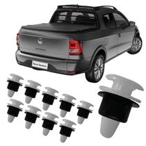 Kit Grampos Moldura Caçamba Saveiro 1995 a 2025 com 10 Peças