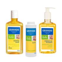 Kit Granado Bebê 250ml Tradicional Shamp Sabon Liq e Talco Kit Granado Bebê 250ml Tradicional Shamp Sabon Liq e Talco