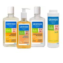Kit Granado Bebê Camomila (sab. líquido + shamp. + cond. + talco) - 04 Produtos