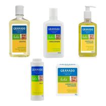 Kit Granado Bebê Glicerina Shampoo+Cond.+Sabonete Líquido 250ml+Talco 100g+Sabonete barra 90g