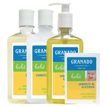 Kit Granado Bebê (sabonete líquido + shampoo + condicionador + sabonete em barra) - 04 Produtos