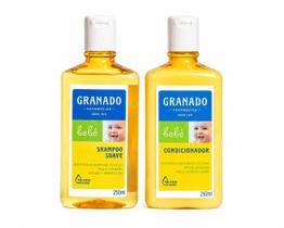Kit Granado Bebê Shampoo Suave e Condicionador Infantil 250ml Cada Higiene Delicada Hidratação e Cuidado Diário para Bebês
