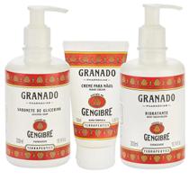 Kit Granado Gengibre SPA Hidratante Corporal 300ml + Creme Para As Mãos 50ml + Sabonete Líquido energizante 300ml