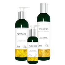 KIt Granda flowers Flores e Vegetais Shampoo Leavein Condicionador terapia capilar - Grandha