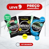 Kit Grandão 9 Preservativos Camisinhas Tamanho Extra Grande Prudence