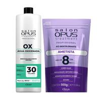 Kit Grande descoloração Completa Água oxigenada 900ml e Pó descolorante Ametista 300g Salon Opus Kit Grande descoloração Completa Água oxigenada 900ml e Pó descolorante Ametista 300g Salon Opus