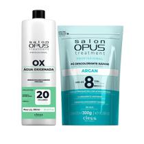Kit Grande descoloração Completa Água oxigenada 900ml e Pó descolorante Camomila 300g Salon Opus Kit Grande descoloração Completa Água oxigenada 900ml e Pó descolorante Camomila 300g Salon Opus