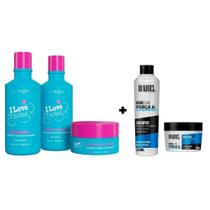 KIT GRANKÉRA I LOVE CACHOS (SHAMPOO e CONDICIONADOR 500ML + MÁSCARA)KIT FORÇA E CRESCIMENTO IRAQUEL