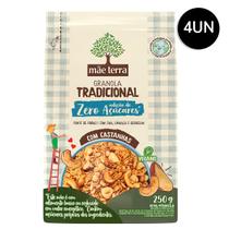 Kit Granola Tradicional Zero Açúcar Mãe Terra Pacote 250G 4 Unidades - MAE TERRA