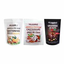 Kit Granolas Castanhas Uncooked: Brawnie, Banana, Coco 250g Kit Granolas Castanhas Uncooked: Brawnie, Banana, Coco 250g