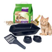 kit Granulado areia Ecológico para gatos Cat's Smart Pellet 2,5kg + Bandeja e acessorios