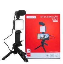 Kit Gravação 4 Em 1 Microfone Led Suporte Celular MTG2222 Kit Gravação 4 Em 1 Microfone Led Suporte Celular MTG2222