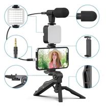 Kit Gravação Celular 5 Em 1 Live Vlog Youtuber Profissional