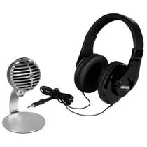 Kit Gravacao Movel Shure Microfone Condensador MV5 USB e Fones de Ouvido SRH240A Kit Gravacao Movel Shure Microfone Condensador MV5 USB e Fones de Ouvido SRH240A