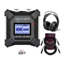 Kit Gravador de Campo Multifaixa Digital Zoom F3 com Fones de Estúdio, Cartão de Memória microSDXC de 128GB e Dois Cabos de Microfone XLR Macho para Fêmea FocusProAudio de 7,5 Metros (5 Itens) Kit Gravador de Campo Multifaixa Digital Zoom F3 com Fones de Estúdio, Cartão de Memória microSDXC de 128GB e Dois Cabos de Microfone XLR Macho para Fêmea FocusProAudio de 7,5 Metros (5 Itens)