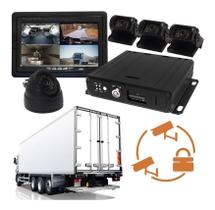Kit Gravador DVR Profissional 4 Câmeras Visão Noturna Furgão Caminhão Van
