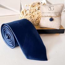 Kit gravata mais pulseira para padrinhos de casamento azul marinho gravata tecido cetim e pulseira madrinha folhada