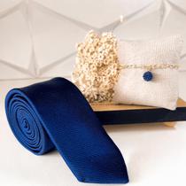 Kit gravata mais pulseira para padrinhos de casamento azul marinho gravata tecido trabalhado e pulseira madrinha folhada