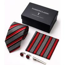 Kit Gravata Masculina Lenço Poliester Preto Casamento