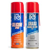 Kit Graxa Branca De Lítio Spray E Silicone Spray Car80 Kit Graxa Branca De Lítio Spray E Silicone Spray Car80