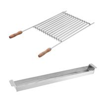 Kit Grelha 4150 Cromada 118 E Coletor Gordura Zincado 093 Kit Grelha 4150 Cromada 118 E Coletor Gordura Zincado 093