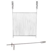 Kit Grelha 50x40cm Aramada + Espalhador Brasa 58cm Inox Kit Grelha 50x40cm Aramada + Espalhador Brasa 58cm Inox